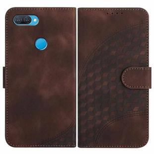 For OPPO A12/A7/A5s YX0060 Elephant Head Embossed Phone Leather Case with Lanyard(Coffee)