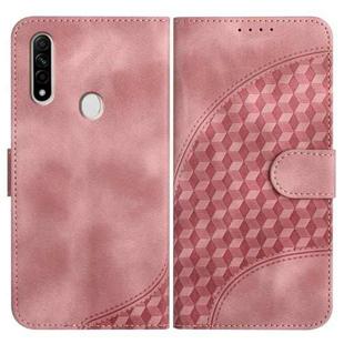 For OPPO A8/A31 YX0060 Elephant Head Embossed Phone Leather Case with Lanyard(Pink)