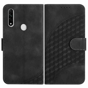 For OPPO A8/A31 YX0060 Elephant Head Embossed Phone Leather Case with Lanyard(Black)