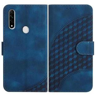 For OPPO A8/A31 YX0060 Elephant Head Embossed Phone Leather Case with Lanyard(Royal Blue)