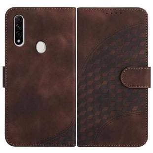 For OPPO A8/A31 YX0060 Elephant Head Embossed Phone Leather Case with Lanyard(Coffee)