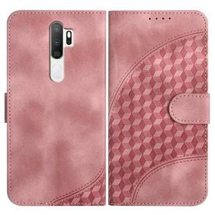 For OPPO A5 2020/A9 2020 YX0060 Elephant Head Embossed Phone Leather Case with Lanyard(Pink)
