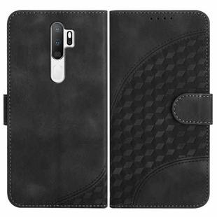 For OPPO A5 2020/A9 2020 YX0060 Elephant Head Embossed Phone Leather Case with Lanyard(Black)