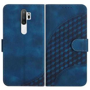 For OPPO A5 2020/A9 2020 YX0060 Elephant Head Embossed Phone Leather Case with Lanyard(Royal Blue)