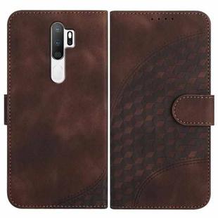 For OPPO A5 2020/A9 2020 YX0060 Elephant Head Embossed Phone Leather Case with Lanyard(Coffee)