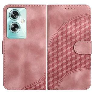 For OPPO A79 YX0060 Elephant Head Embossed Phone Leather Case with Lanyard(Pink)