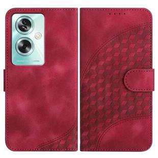 For OPPO A79 YX0060 Elephant Head Embossed Phone Leather Case with Lanyard(Rose Red)