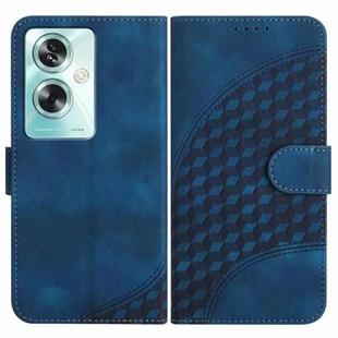 For OPPO A79 YX0060 Elephant Head Embossed Phone Leather Case with Lanyard(Royal Blue)