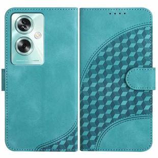 For OPPO A79 YX0060 Elephant Head Embossed Phone Leather Case with Lanyard(Light Blue)