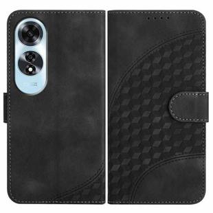 For OPPO A60 YX0060 Elephant Head Embossed Phone Leather Case with Lanyard(Black)