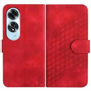 For OPPO A60 YX0060 Elephant Head Embossed Phone Leather Case with Lanyard(Red)