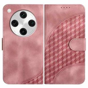For OPPO Find X8 Pro Elephant Head Embossed Phone Leather Case with Lanyard(Pink)