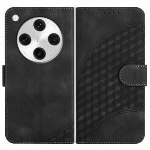 For OPPO Find X8 Pro Elephant Head Embossed Phone Leather Case with Lanyard(Black)