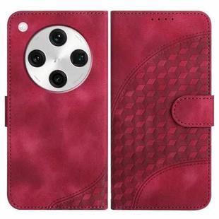 For OPPO Find X8 Pro Elephant Head Embossed Phone Leather Case with Lanyard(Rose Red)