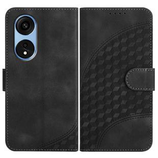 For OPPO A1 Pro / Reno8 T 5G Global Elephant Head Embossed Phone Leather Case with Lanyard(Black)
