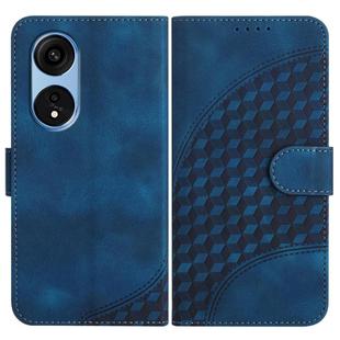 For OPPO A1 Pro / Reno8 T 5G Global Elephant Head Embossed Phone Leather Case with Lanyard(Royal Blue)