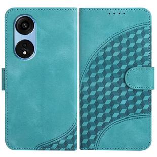 For OPPO A1 Pro / Reno8 T 5G Global Elephant Head Embossed Phone Leather Case with Lanyard(Light Blue)