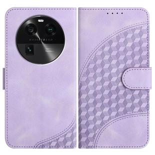 For OPPO Find X6 Elephant Head Embossed Phone Leather Case with Lanyard(Light Purple)