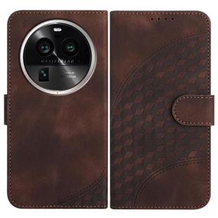 For OPPO Find X6 Pro Elephant Head Embossed Phone Leather Case with Lanyard(Coffee)