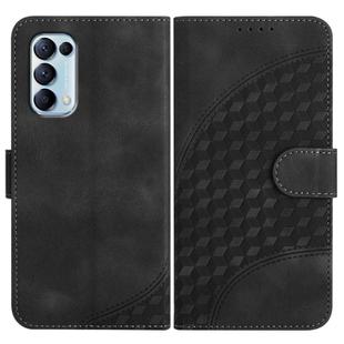 For OPPO Reno5 4G / 5G / Find X3 Lite Elephant Head Embossed Phone Leather Case with Lanyard(Black)