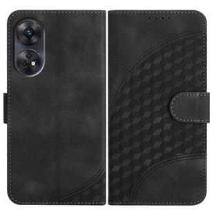 For OPPO Reno8 T 4G Elephant Head Embossed Phone Leather Case with Lanyard(Black)