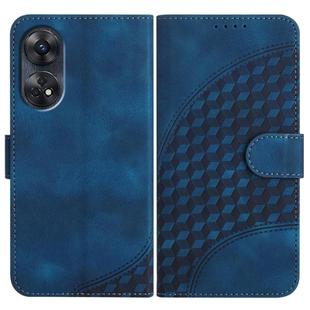 For OPPO Reno8 T 4G Elephant Head Embossed Phone Leather Case with Lanyard(Royal Blue)