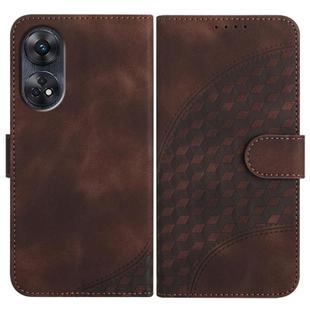 For OPPO Reno8 T 4G Elephant Head Embossed Phone Leather Case with Lanyard(Coffee)