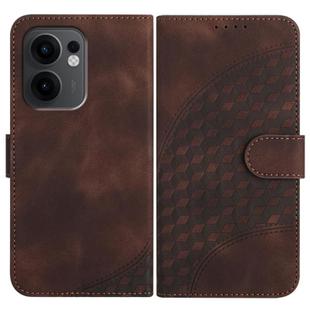 For OPPO Reno13 F 4G / 5G Elephant Head Embossed Phone Leather Case with Lanyard(Coffee)