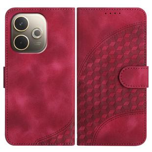 For OPPO A5 Pro 5G Elephant Head Embossed Phone Leather Case with Lanyard(Rose Red)