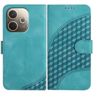 For OPPO A5 Pro 5G Elephant Head Embossed Phone Leather Case with Lanyard(Light Blue)