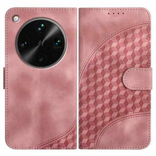 For OPPO Find X8 Ultra Elephant Head Embossed Phone Leather Case with Lanyard(Pink)