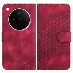 For OPPO Find X8s+ Elephant Head Embossed Phone Leather Case with Lanyard(Rose Red)