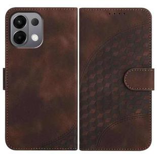 For OPPO K13 5G Elephant Head Embossed Phone Leather Case with Lanyard(Coffee)