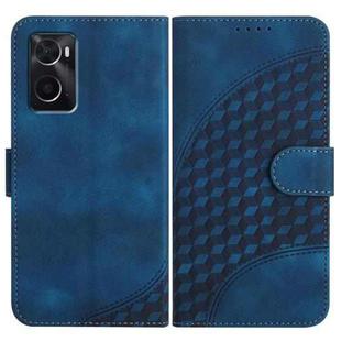 For OPPO A36 / A76 / A96 / K10 4G Elephant Head Embossed Phone Leather Case with Lanyard(Royal Blue)