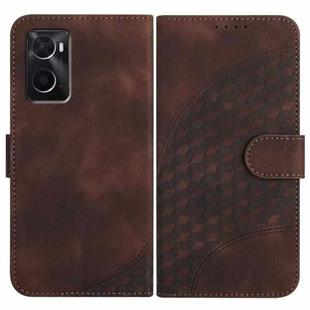 For OPPO A36 / A76 / A96 / K10 4G Elephant Head Embossed Phone Leather Case with Lanyard(Coffee)