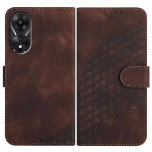 For OPPO A78 5G / A1x Elephant Head Embossed Phone Leather Case with Lanyard(Coffee)