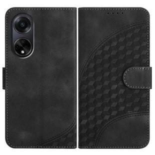 For OPPO A98 5G Elephant Head Embossed Phone Leather Case with Lanyard(Black)