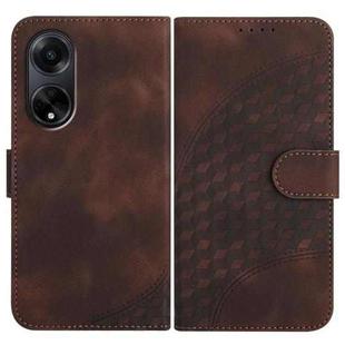 For OPPO A98 5G Elephant Head Embossed Phone Leather Case with Lanyard(Coffee)
