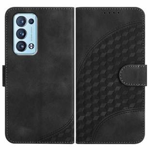 For OPPO Reno6 Pro+ 5G Elephant Head Embossed Phone Leather Case with Lanyard(Black)