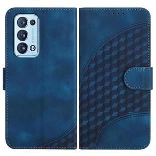 For OPPO Reno6 Pro+ 5G Elephant Head Embossed Phone Leather Case with Lanyard(Royal Blue)