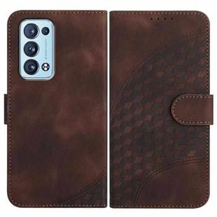 For OPPO Reno6 Pro+ 5G Elephant Head Embossed Phone Leather Case with Lanyard(Coffee)