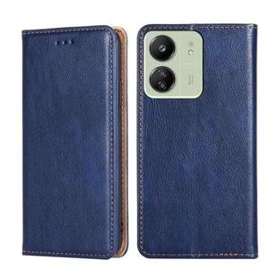 For Xiaomi Redmi 13C 4G Gloss Oil Solid Color Magnetic Leather Phone Case(Blue)