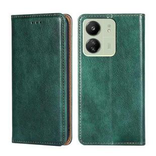 For Xiaomi Redmi 13C 4G Gloss Oil Solid Color Magnetic Leather Phone Case(Green)