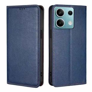 For Xiaomi Redmi Note 13 4G Gloss Oil Solid Color Magnetic Leather Phone Case(Blue)