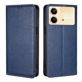 For Xiaomi Redmi Note 13R Pro 5G Gloss Oil Solid Color Magnetic Leather Phone Case(Blue)