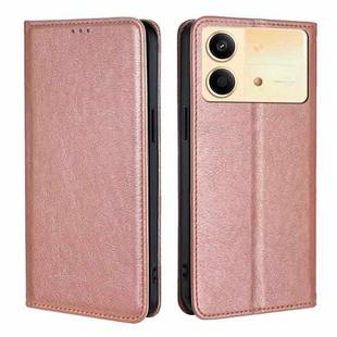 For Xiaomi Redmi Note 13R Pro 5G Gloss Oil Solid Color Magnetic Leather Phone Case(Rose Gold)