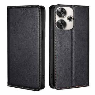 For Xiaomi Redmi Turbo 3 5G Gloss Oil Solid Color Magnetic Leather Phone Case(Black)