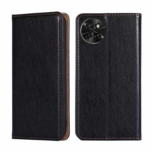For Itel S23 4G Gloss Oil Solid Color Magnetic Leather Phone Case(Black)