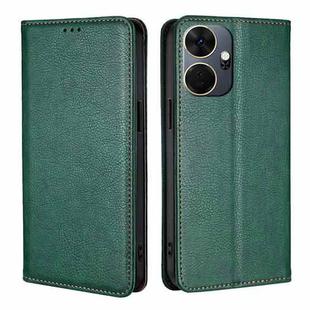 For Itel P55+ 4G Gloss Oil Solid Color Magnetic Leather Phone Case(Green)