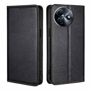 For Itel S24 4G Gloss Oil Solid Color Magnetic Leather Phone Case(Black)